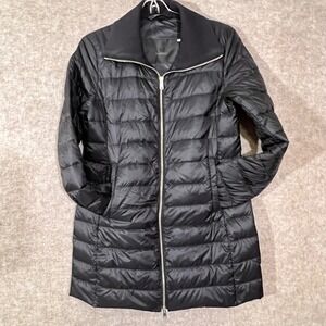 Belstaff Puffer Jacket Womens 38 Black Quilted Mid Length Lightweight US 4 XS